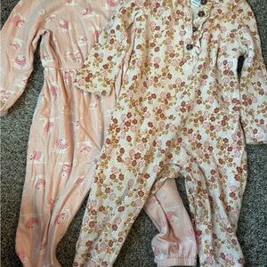 Old Navy Pink and Floral Kids Bodysuits